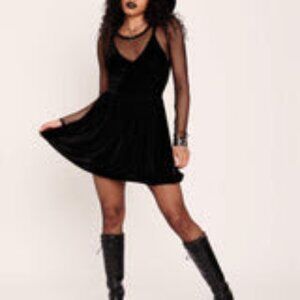 Midnight Hour Velvet Skater Dress